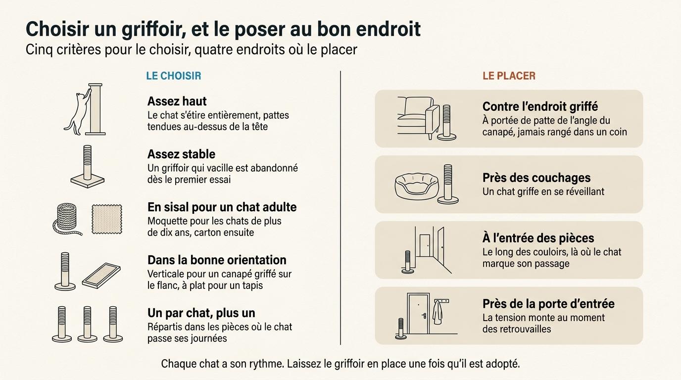 Cinq critères pour choisir un griffoir et quatre endroits où le placer